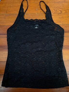 Black Lace Tank Top - Women's Spaghetti Strap Camisole